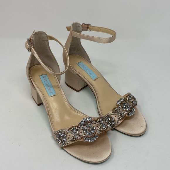 Light Pink Block High Heel with crystals strap - Picture 8 of 8
